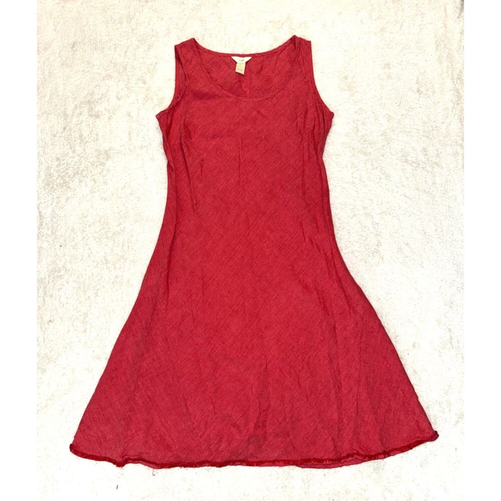 J. Jill Linen Sleeveless Midi Dress 12 Country Boho Womens Lightweight Pink